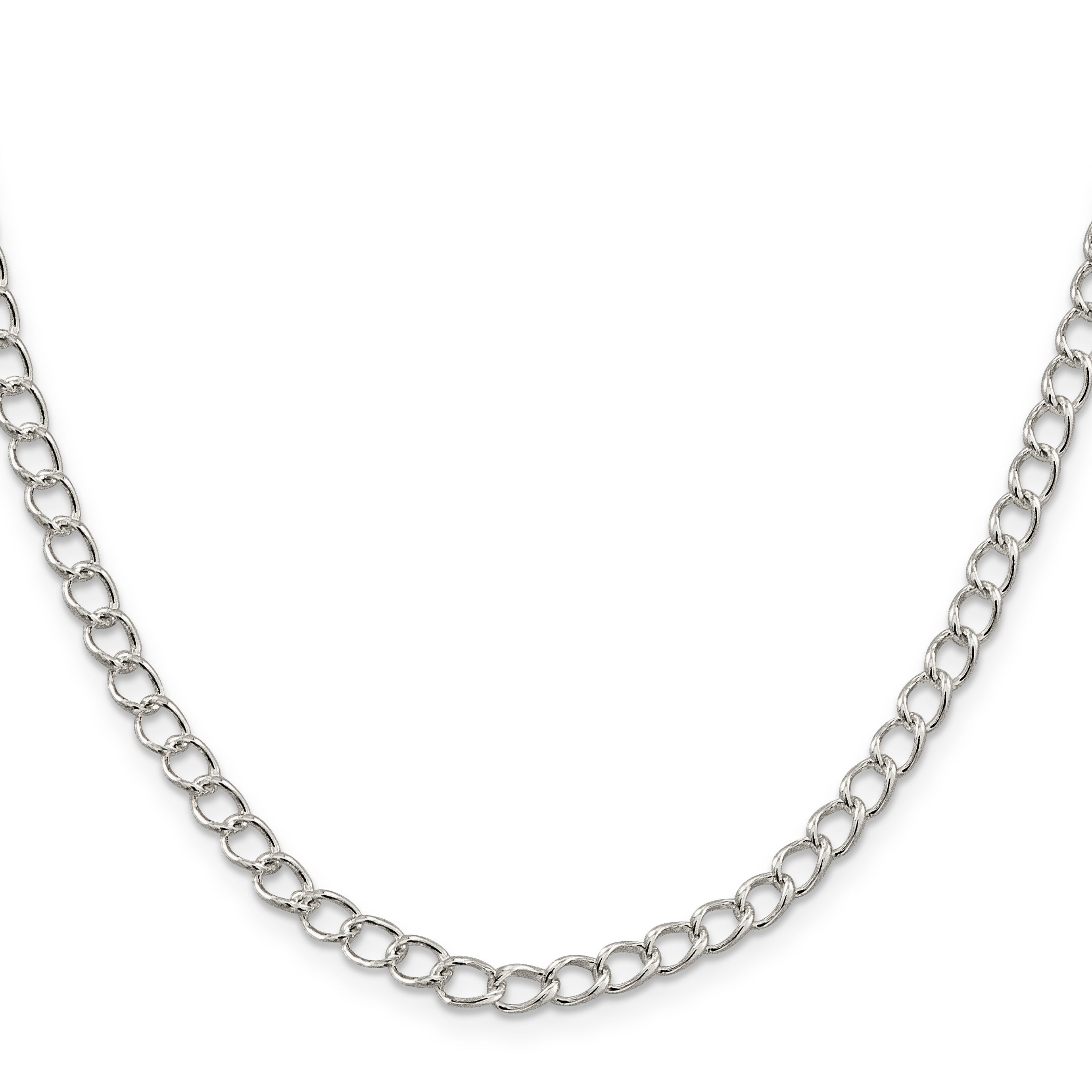 Sterling Silver 4.5mm Half round Wire Open Curb Chain