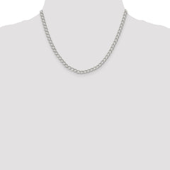 Sterling Silver 4.5mm Half round Wire Open Curb Chain