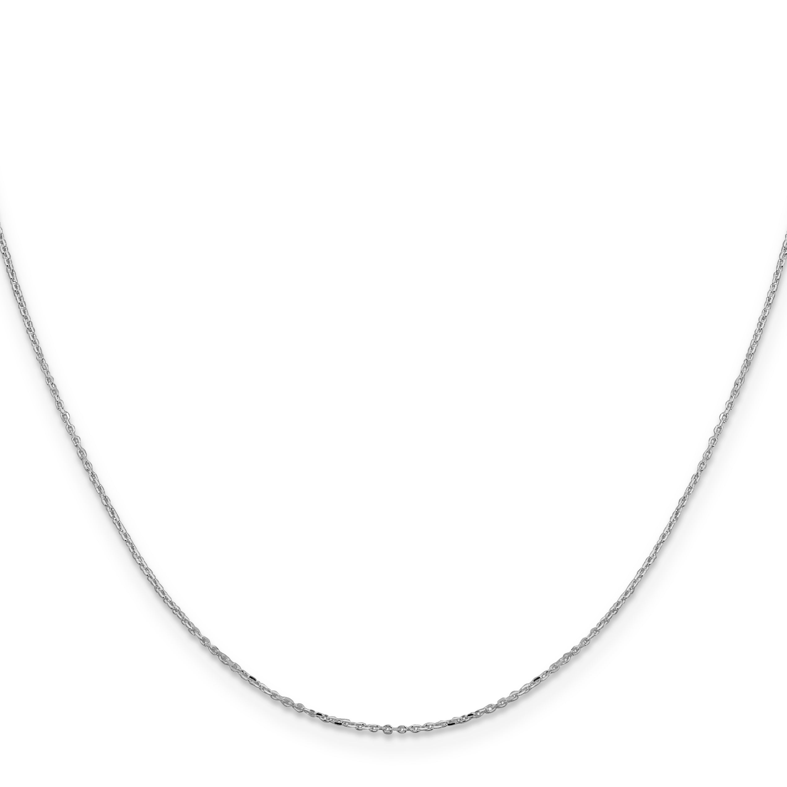 Sterling Silver Rhodium-plated 1mm 8 Sided Diamond-cut Cable Chain