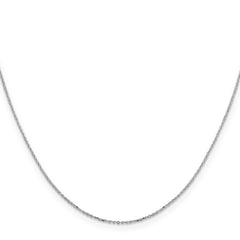 Sterling Silver Rhodium-plated 1mm 8 Sided Diamond-cut Cable Chain