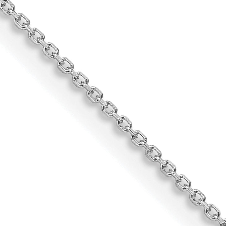 Sterling Silver Rhodium-plated 1mm 8 Sided Diamond-cut Cable Chain