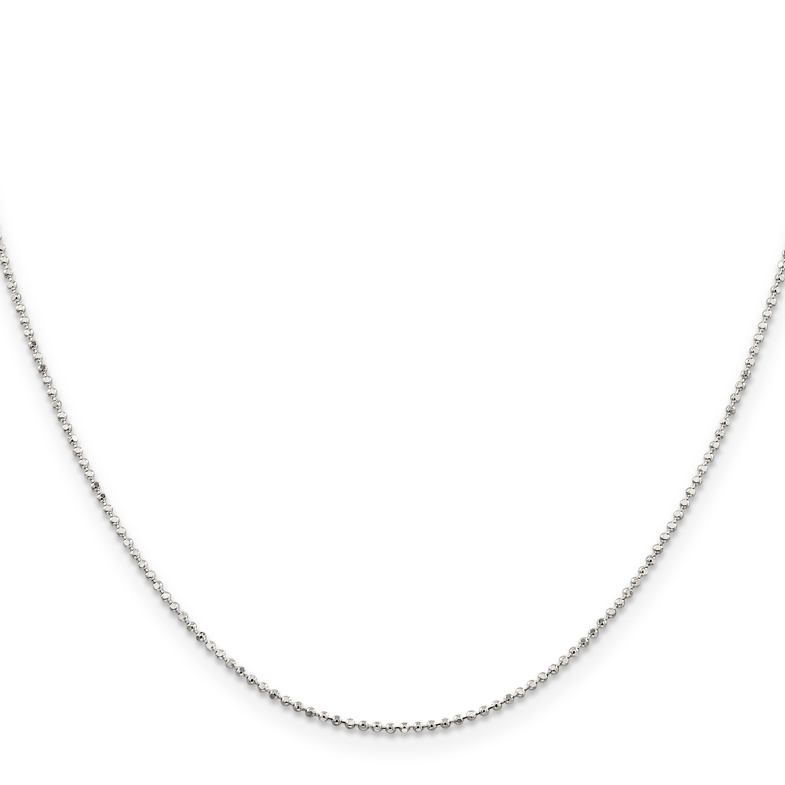 Sterling Silver 1.05mm Square Fancy Beaded Chain