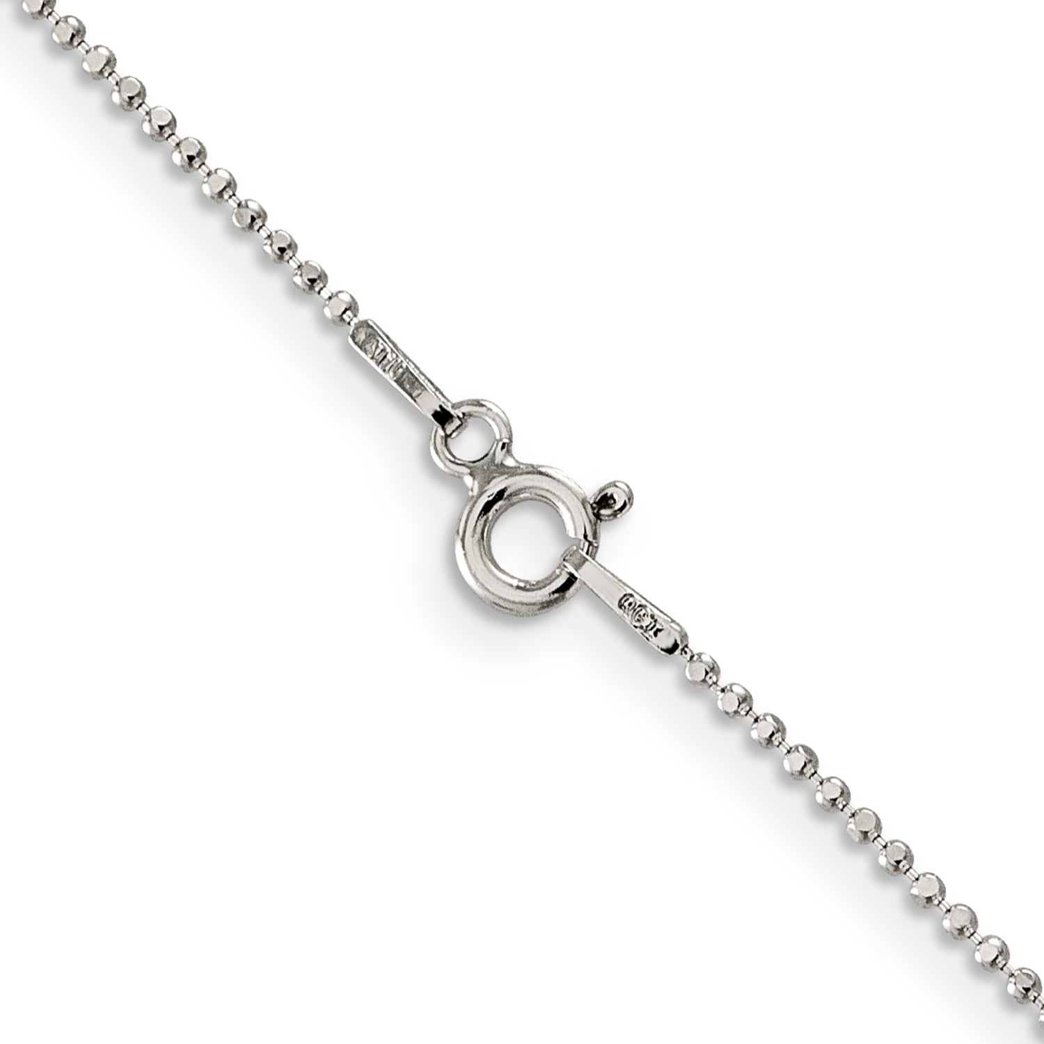 Sterling Silver 1.05mm Square Fancy Beaded Chain