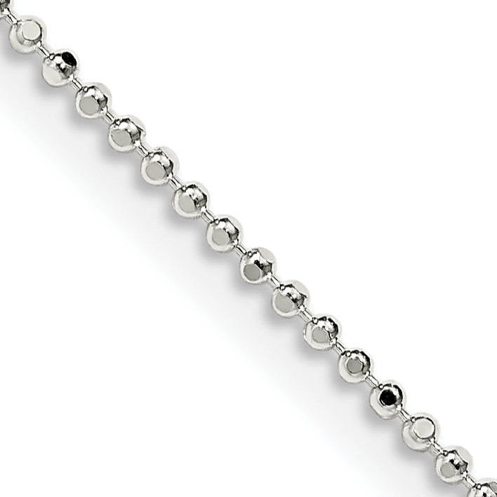 Sterling Silver 1.05mm Square Fancy Beaded Chain