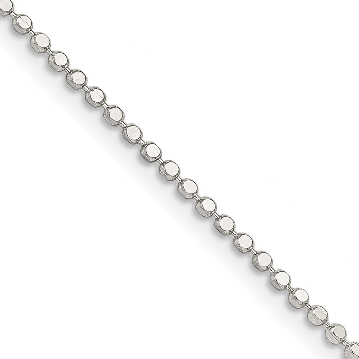 Sterling Silver 1.15mm Square Fancy Beaded Chain