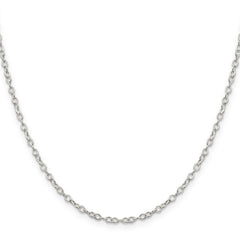 Sterling Silver 2.5mm Flat Open Oval Cable Chain