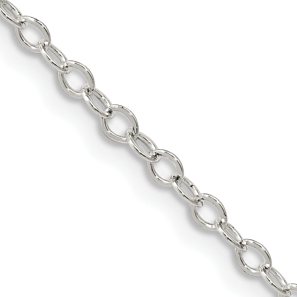 Sterling Silver 2.5mm Flat Open Oval Cable Chain