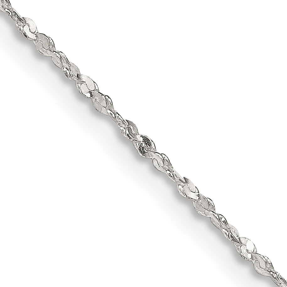 Sterling Silver 1.4mm Twisted Serpentine Chain