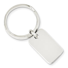 Sophia Jewelers Sterling Silver Men's Rhodium-Plated Engravable Key Ring