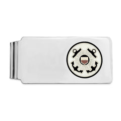 Sterling Silver Rhodium-plated U.S. Coast Guard Money Clip