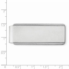 Sterling Silver Rhodium-plated Satin Front Satin Back Money Clip