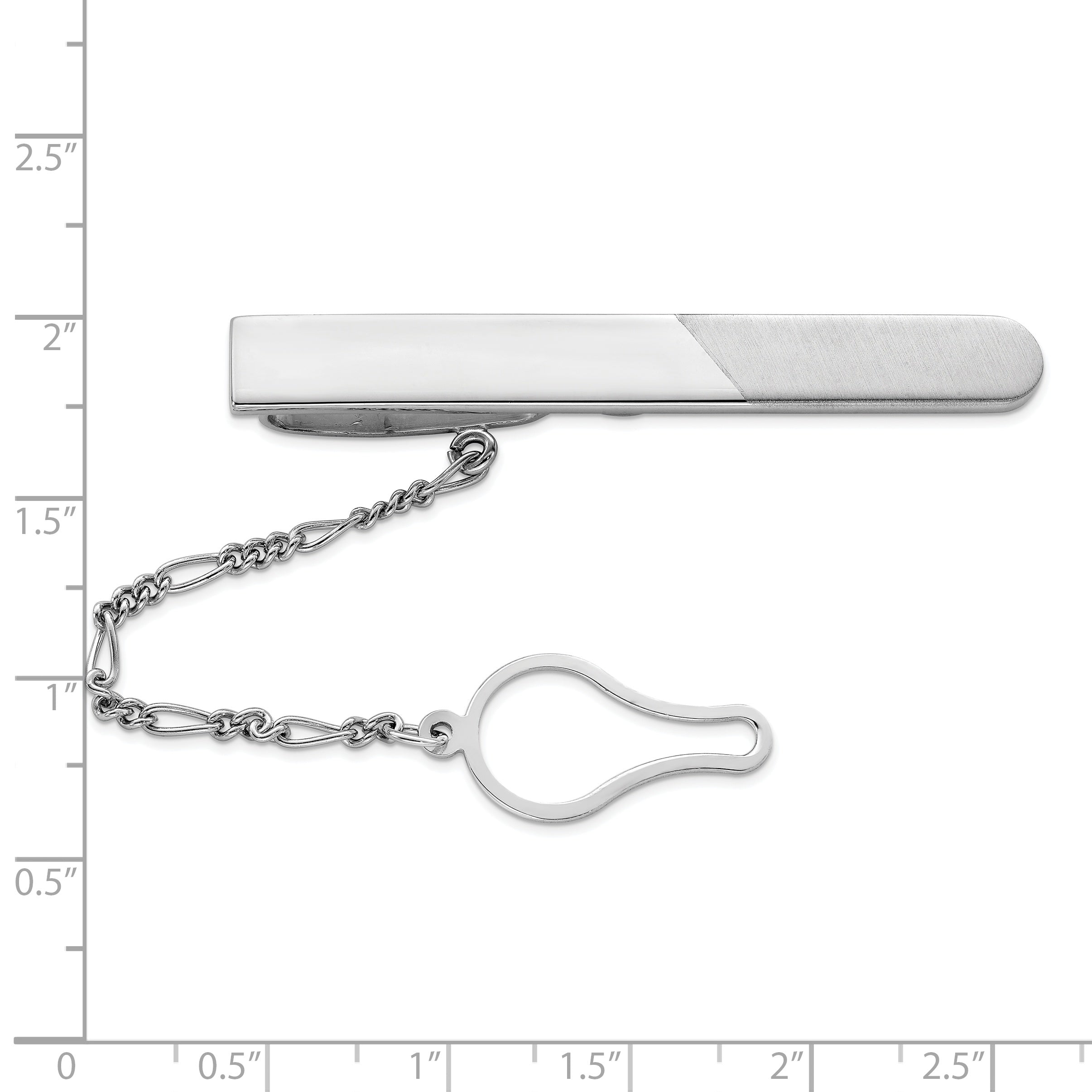 Sterling Silver Rhodium Plated Tie Clip