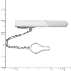 Sterling Silver Rhodium Plated Tie Clip