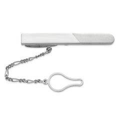 Sterling Silver Rhodium Plated Tie Clip