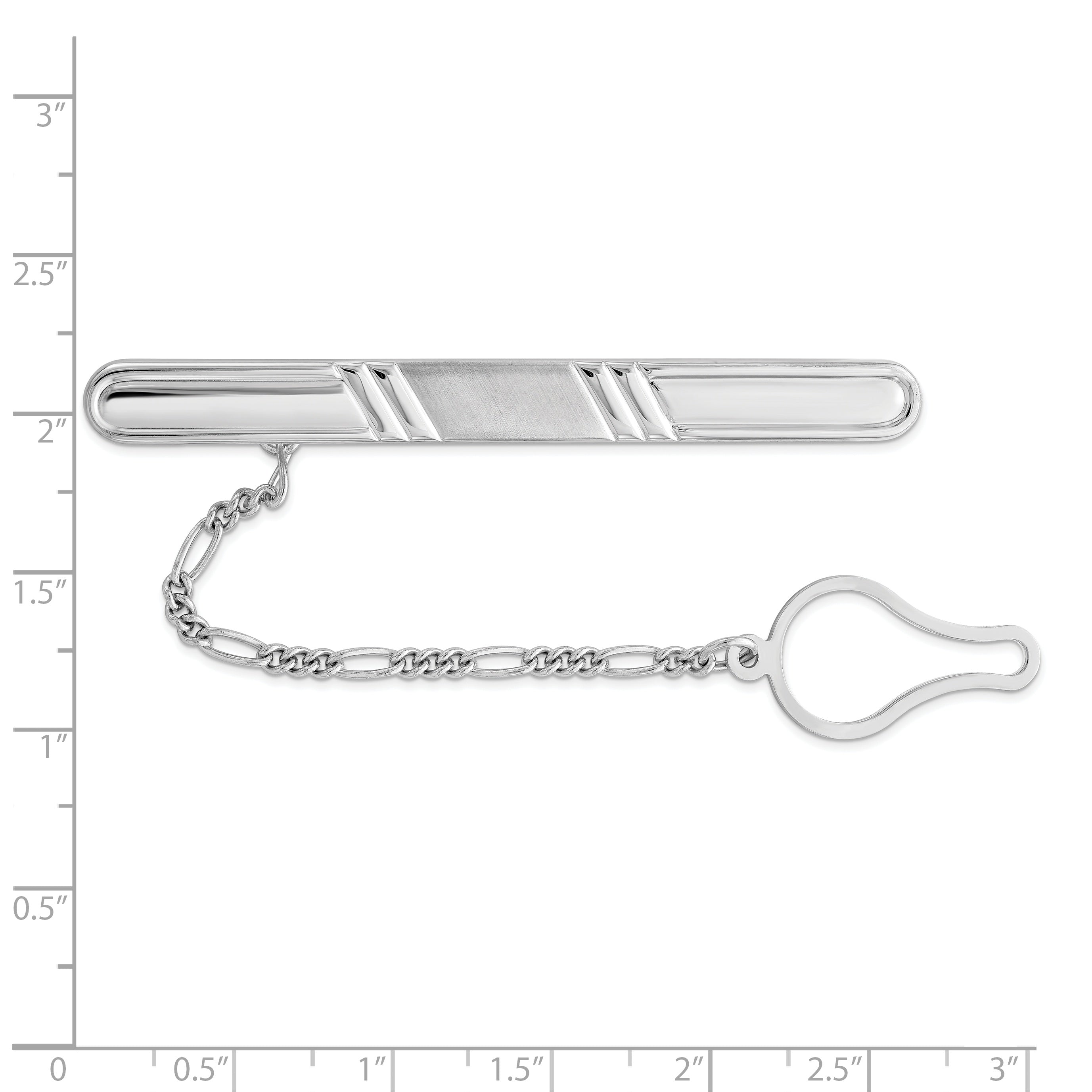 Sterling Silver Rhodium Plated Tie Clip