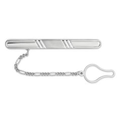 Sterling Silver Rhodium Plated Tie Clip