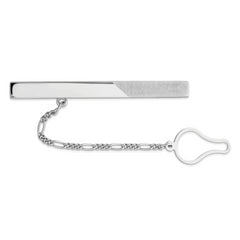 Sterling Silver Rhodium Plated Tie Clip