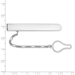 Sterling Silver Rhodium Plated Tie Clip