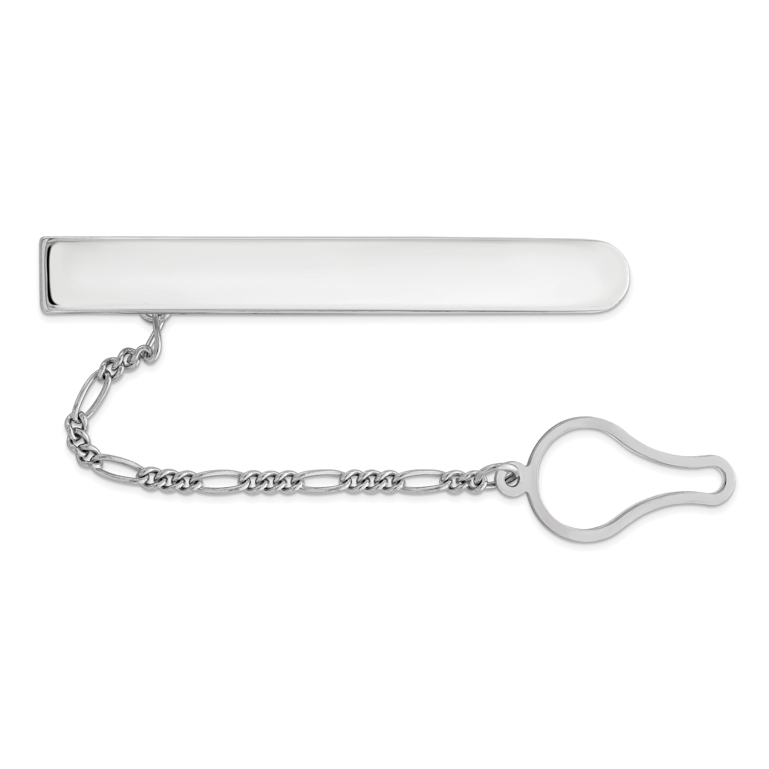 Sterling Silver Rhodium Plated Tie Clip