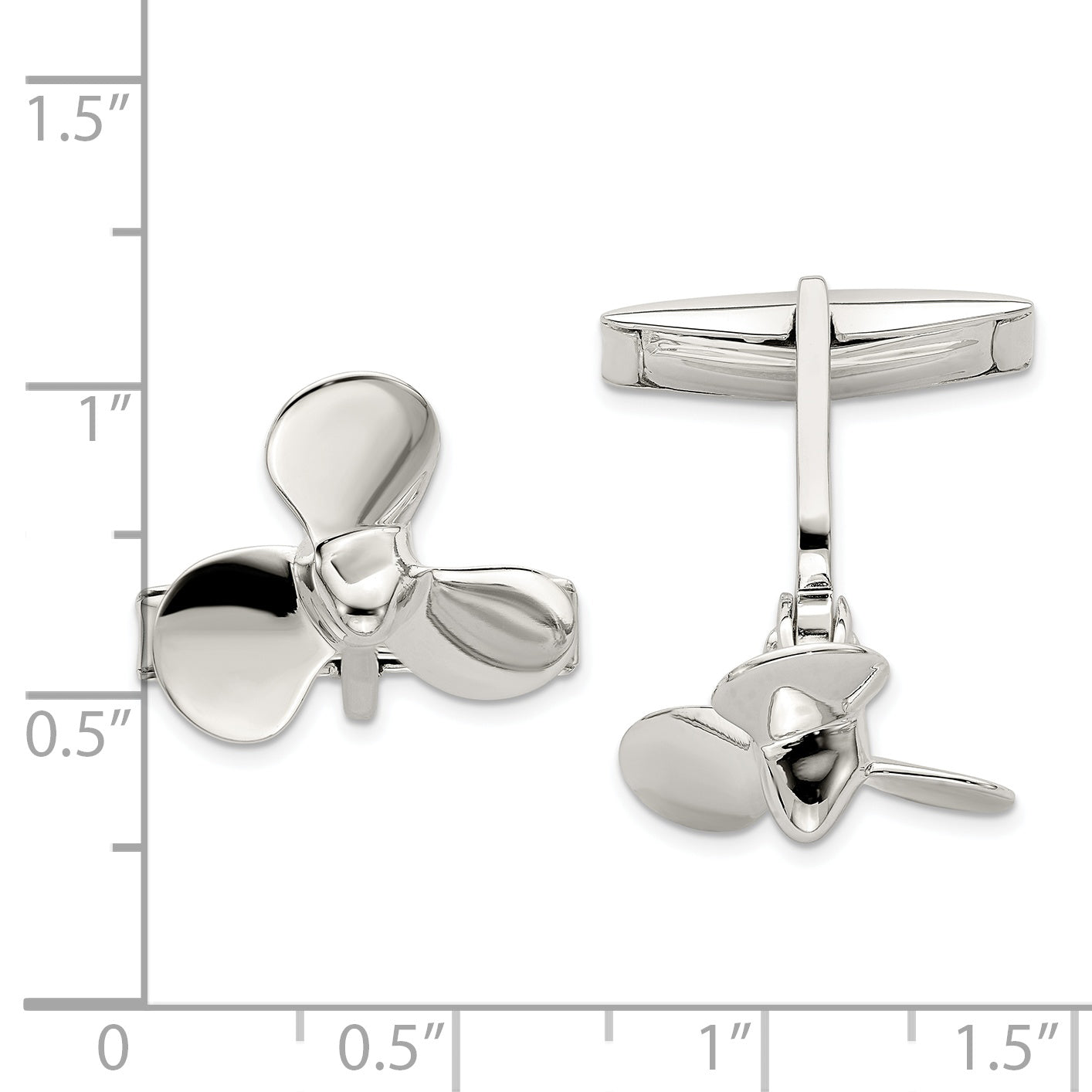 Sterling Silver Propeller Cuff Links