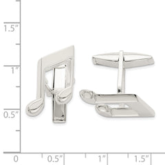 Sterling Silver Music Note Cuff Links