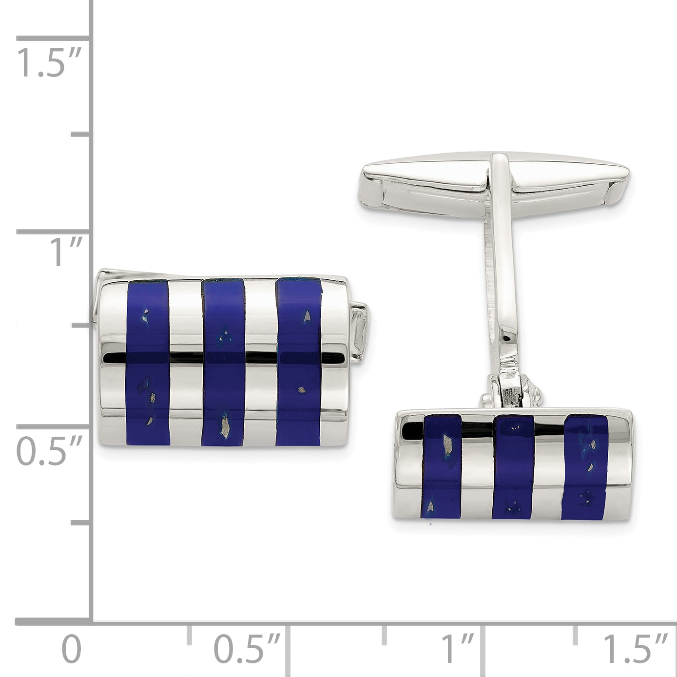 Sterling Silver Lapis Cuff Links