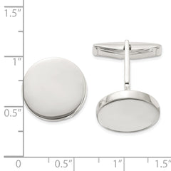 Sterling Silver Polished Round Cuff Links