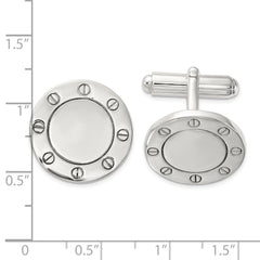 Sterling Silver Polished Circle Cuff Links