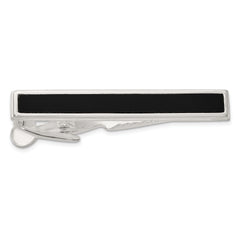 Sterling Silver Polished Onyx Tie Bar