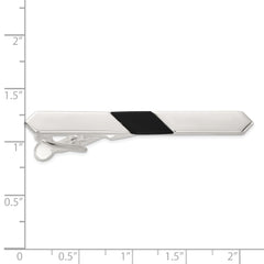 Sterling Silver Polished Onyx Tie Bar