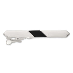 Sterling Silver Polished Onyx Tie Bar