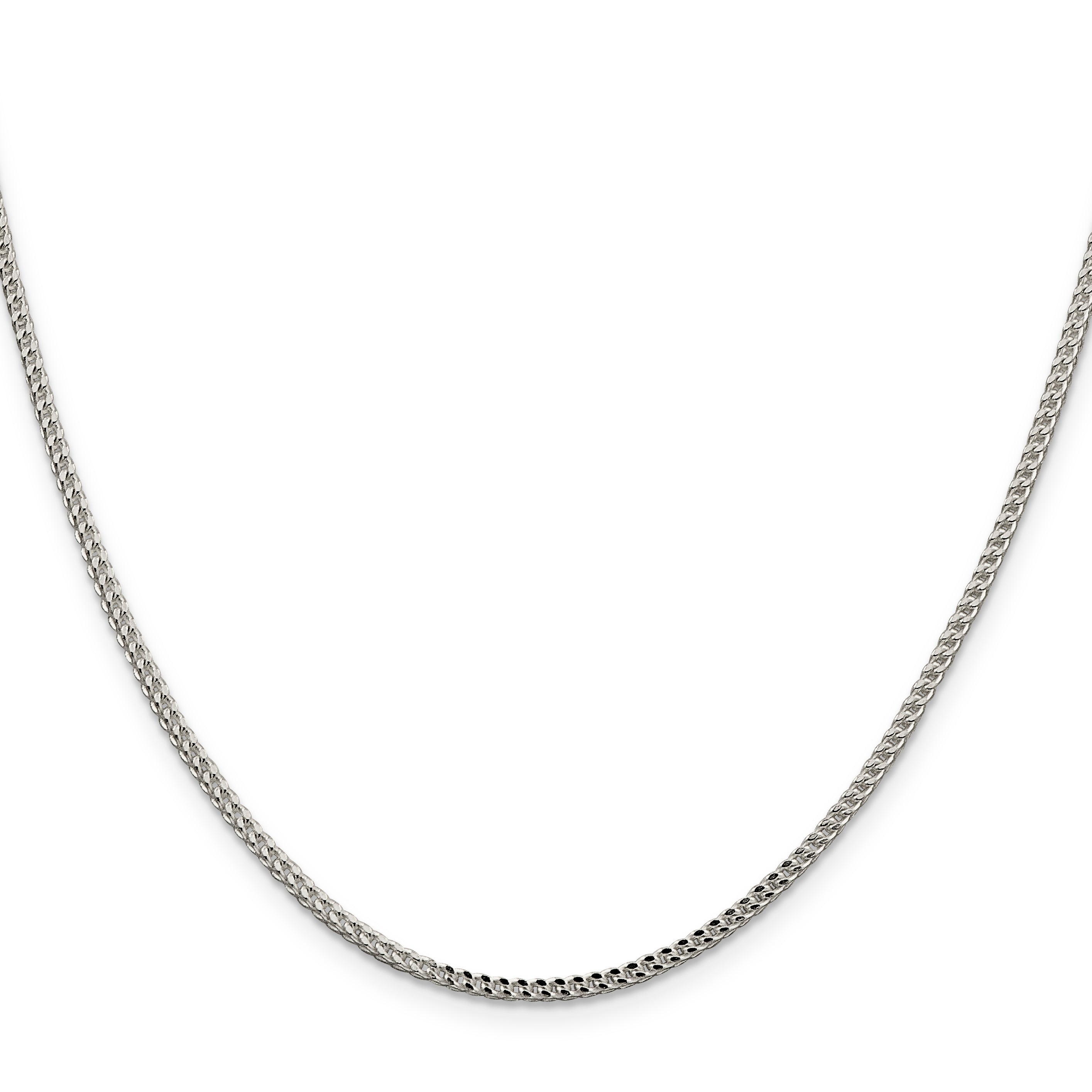 Sterling Silver 2mm D/C Square Franco Chain