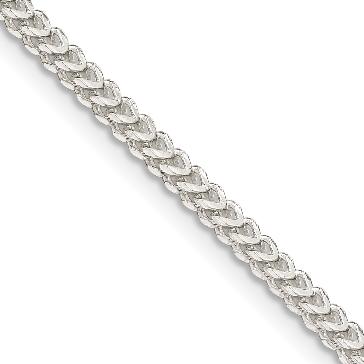 Sterling Silver 2mm D/C Square Franco Chain