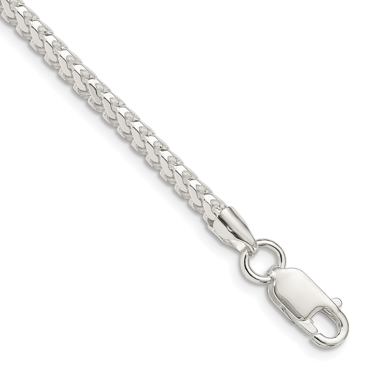 Sterling Silver 3.4mm D/C Square Franco Chain