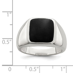 Sterling Silver Synthetic Onyx Ring