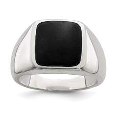 Sterling Silver Synthetic Onyx Ring