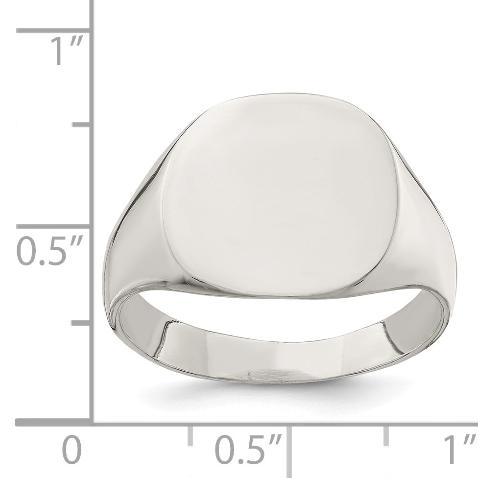 Sterling Silver 14x15mm Closed Back Signet Ring