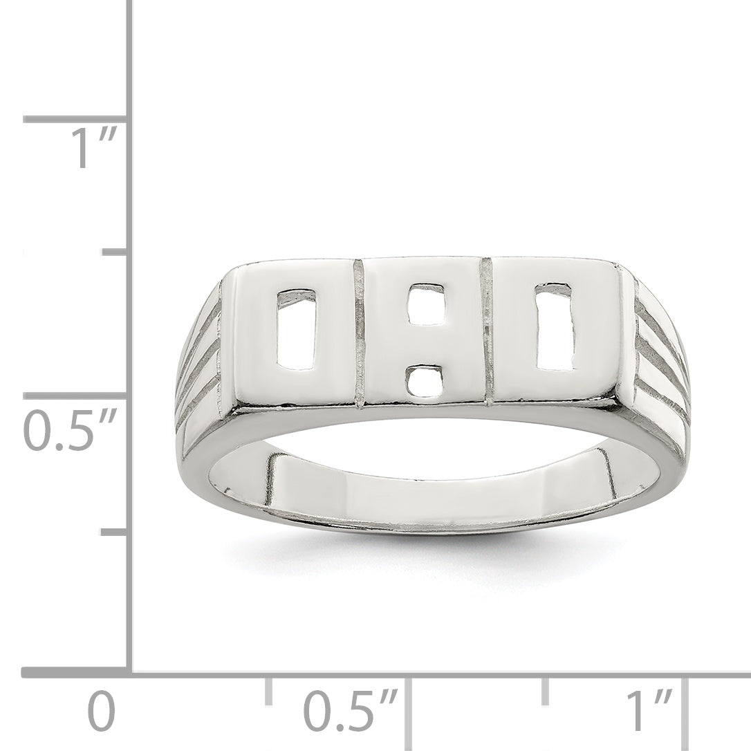 Sterling Silver Solid Dad Ring