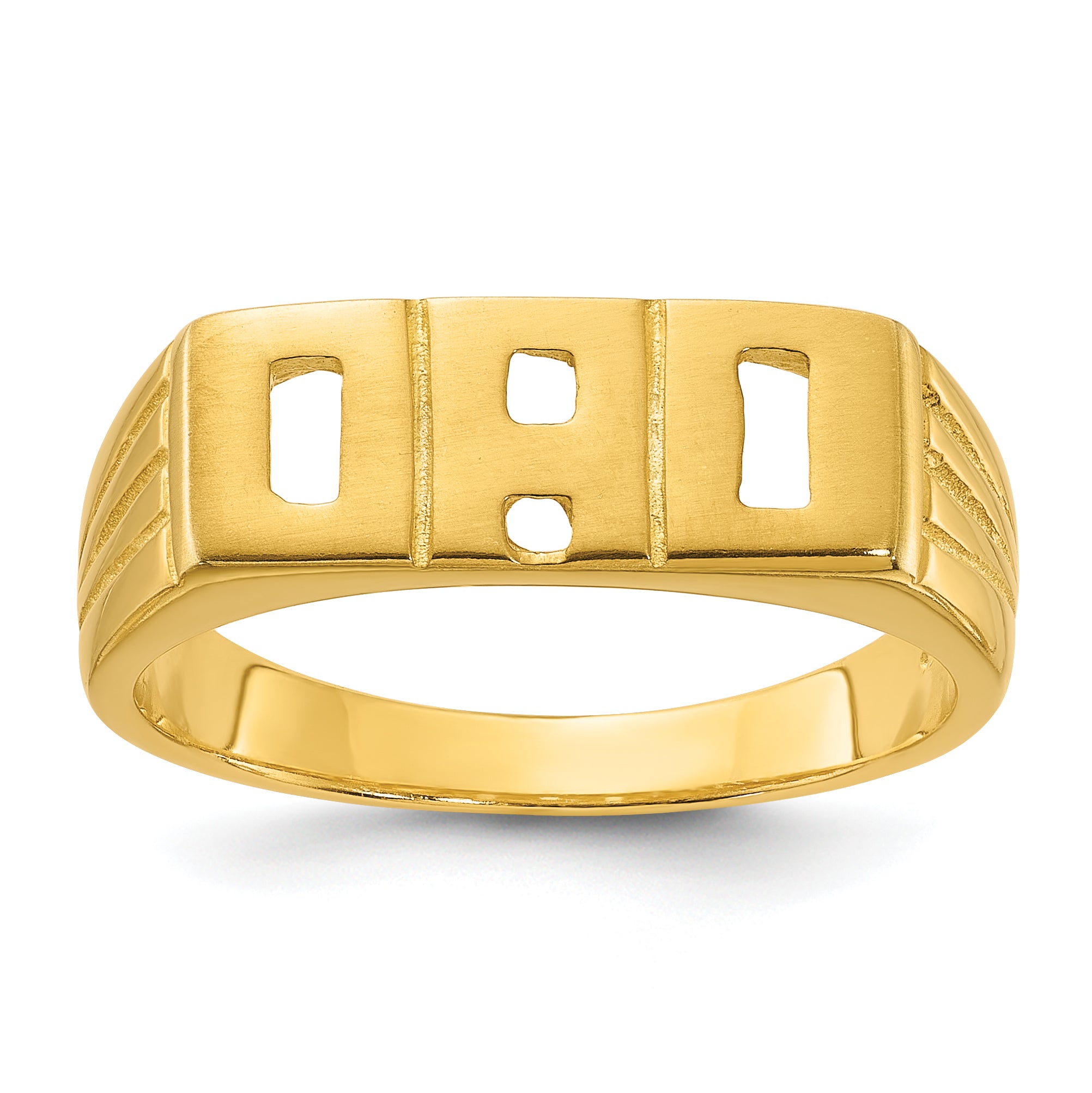 Sterling Silver Gold-tone Polished DAD Ring