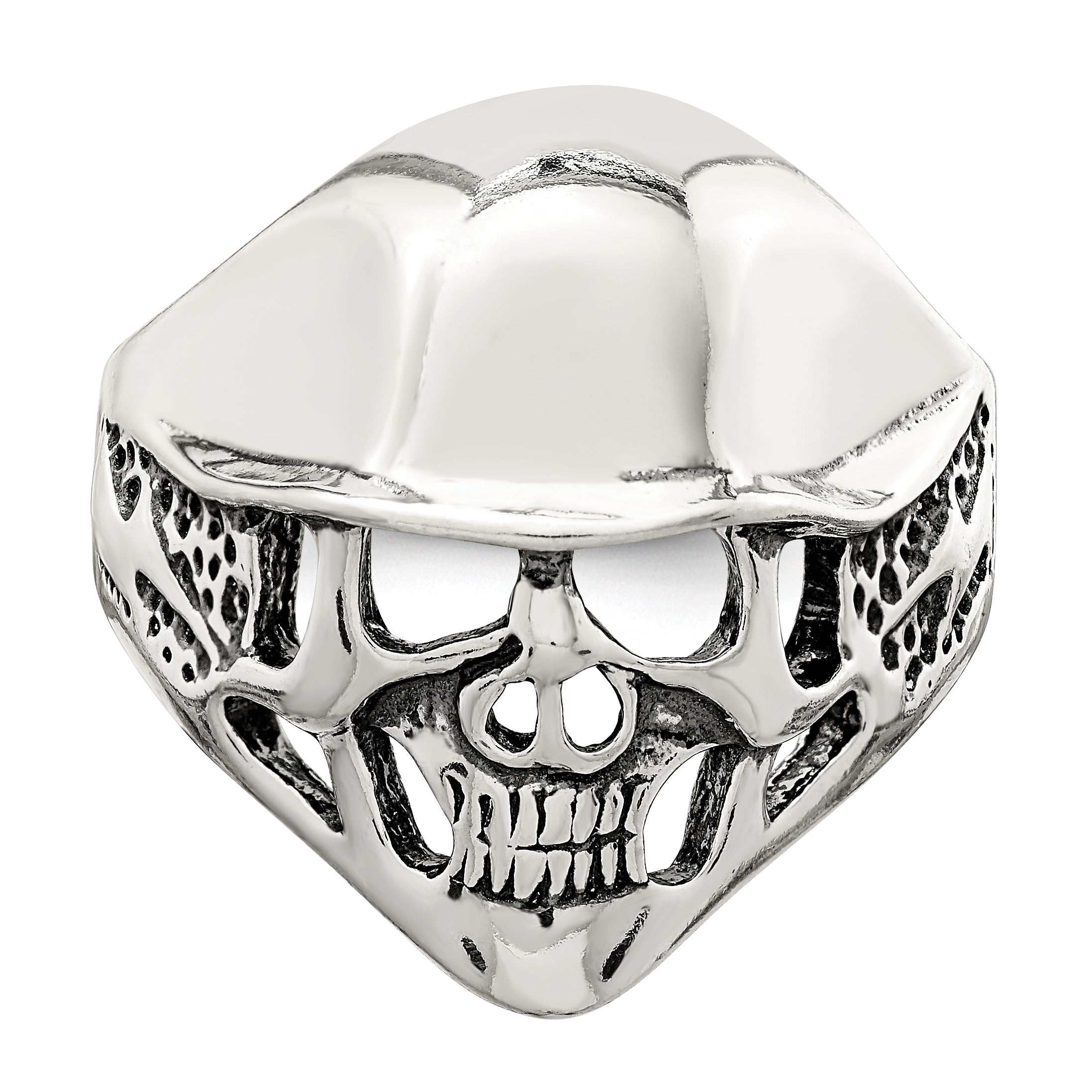 Sterling Silver Antiqued Skull Ring