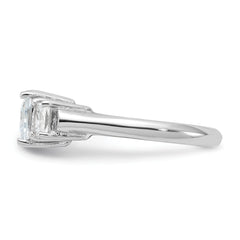 Sterling Silver Rhodium-plated Three Stone CZ Ring