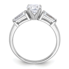 Sterling Silver Rhodium-plated CZ Ring