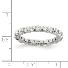 Sterling Silver Rhodium-plated CZ Band