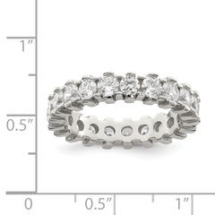 Sterling Silver Rhodium-plated CZ Eternity Band