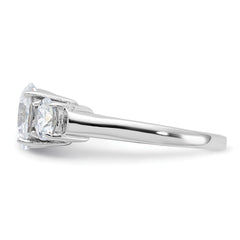 Sterling Silver Rhodium-plated Three Stone CZ Ring