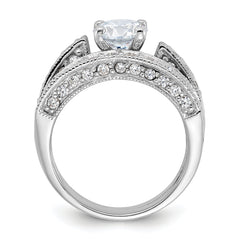 Sterling Silver Rhodium-plated 2-Piece CZ Wedding Set Ring