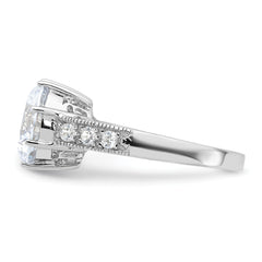 Sterling Silver Rhodium-plated CZ Ring