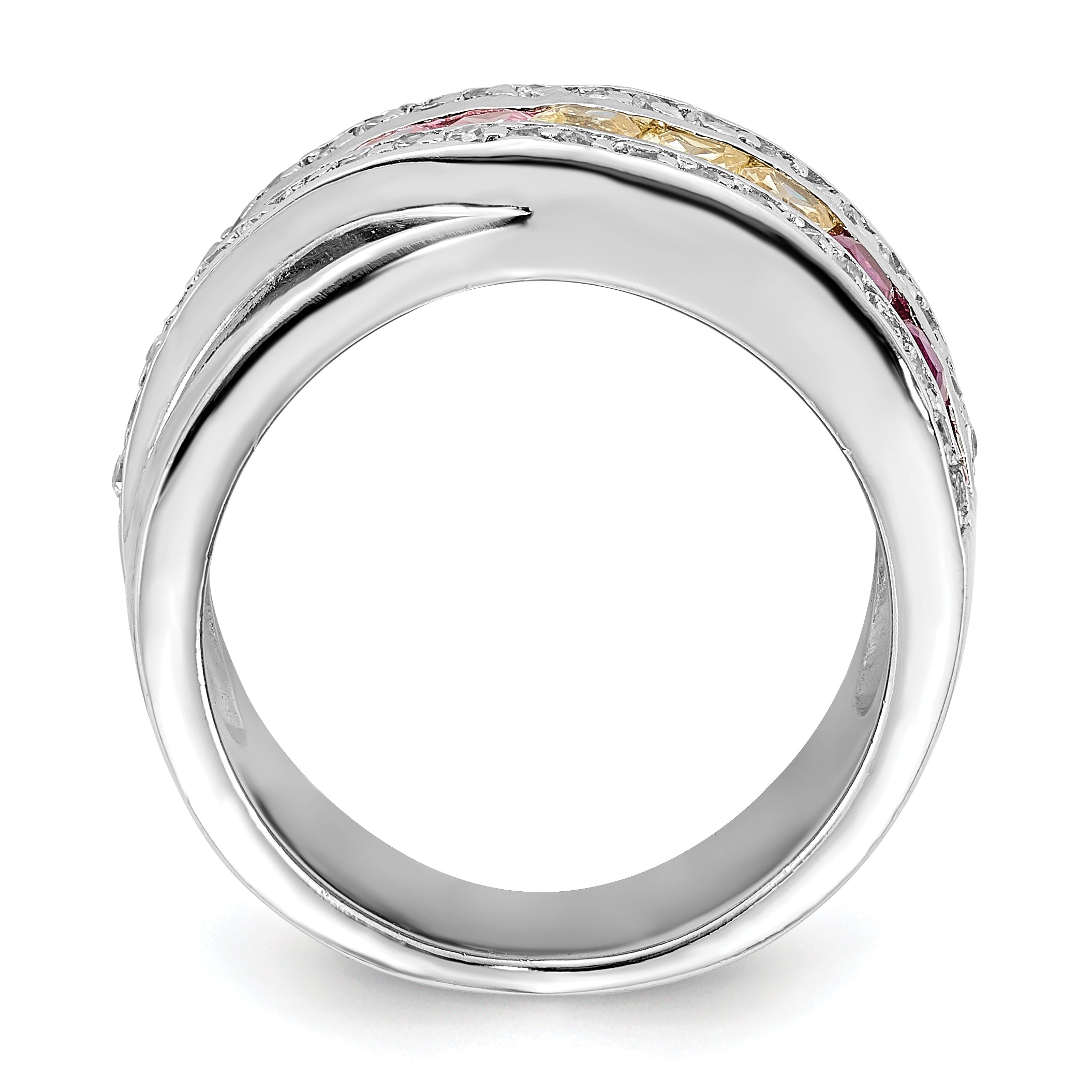 Sterling Silver Multi-color CZ Ring