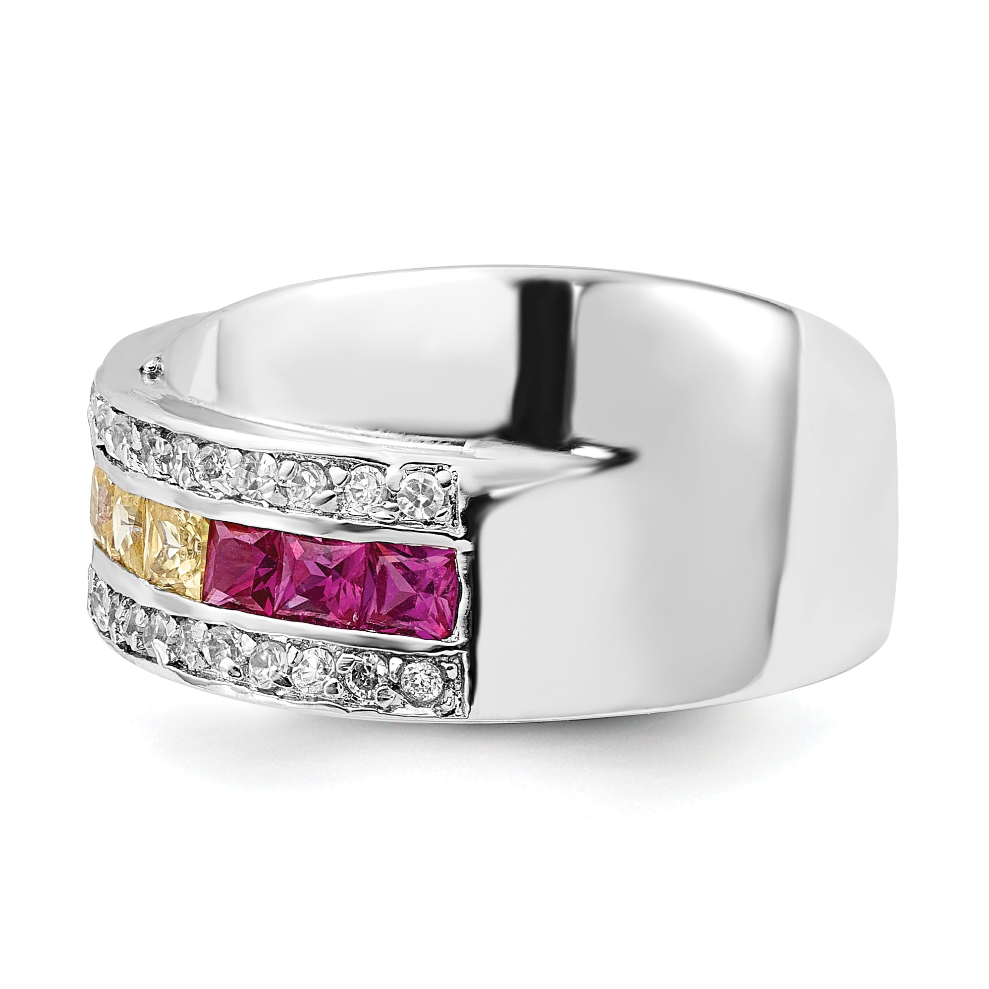 Sterling Silver Multi-color CZ Ring