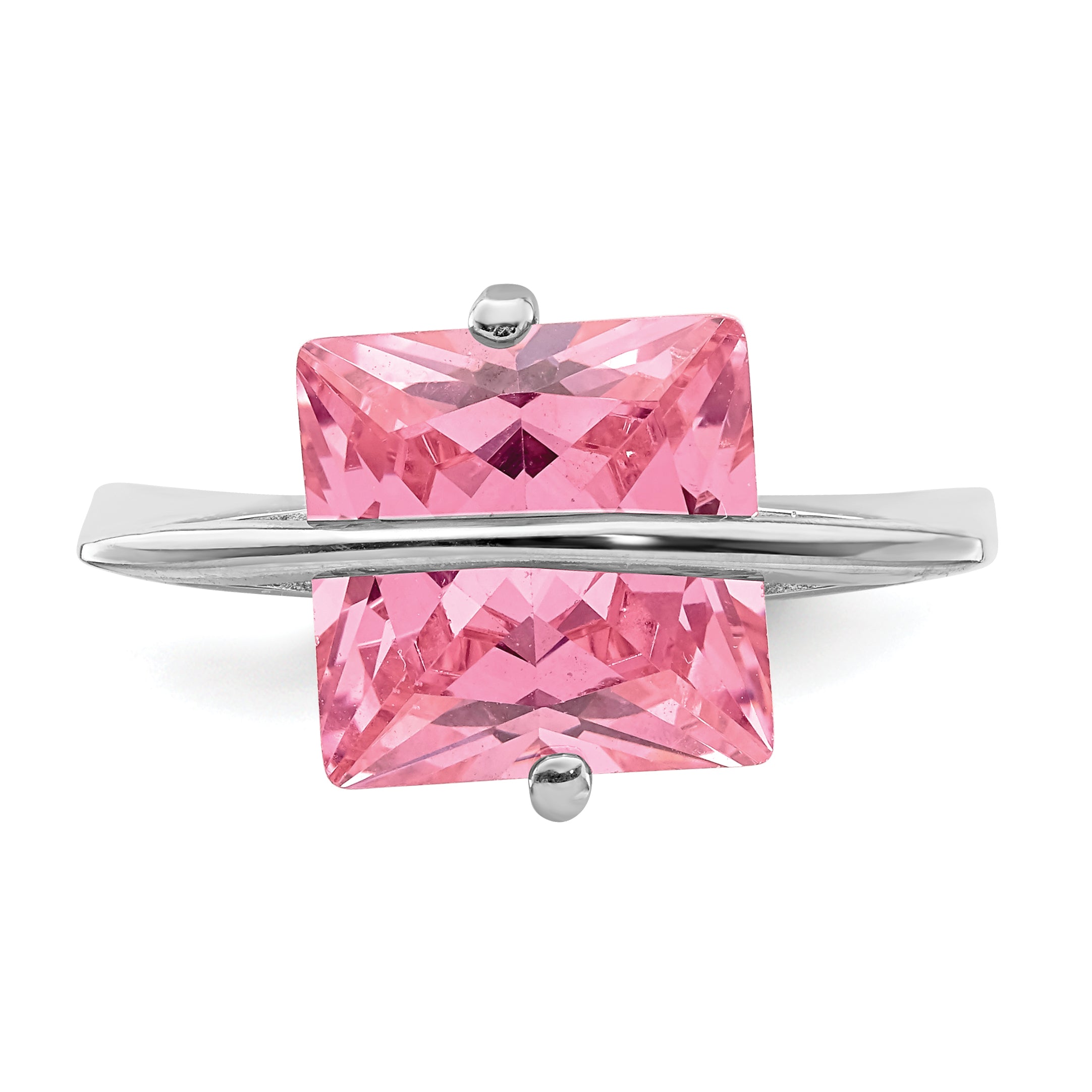 Sterling Silver Pink CZ Ring